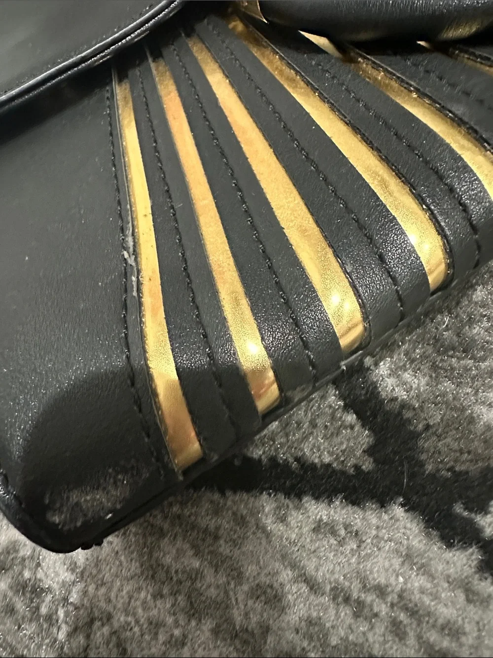 Black & Gold Women's Clutch Handbag